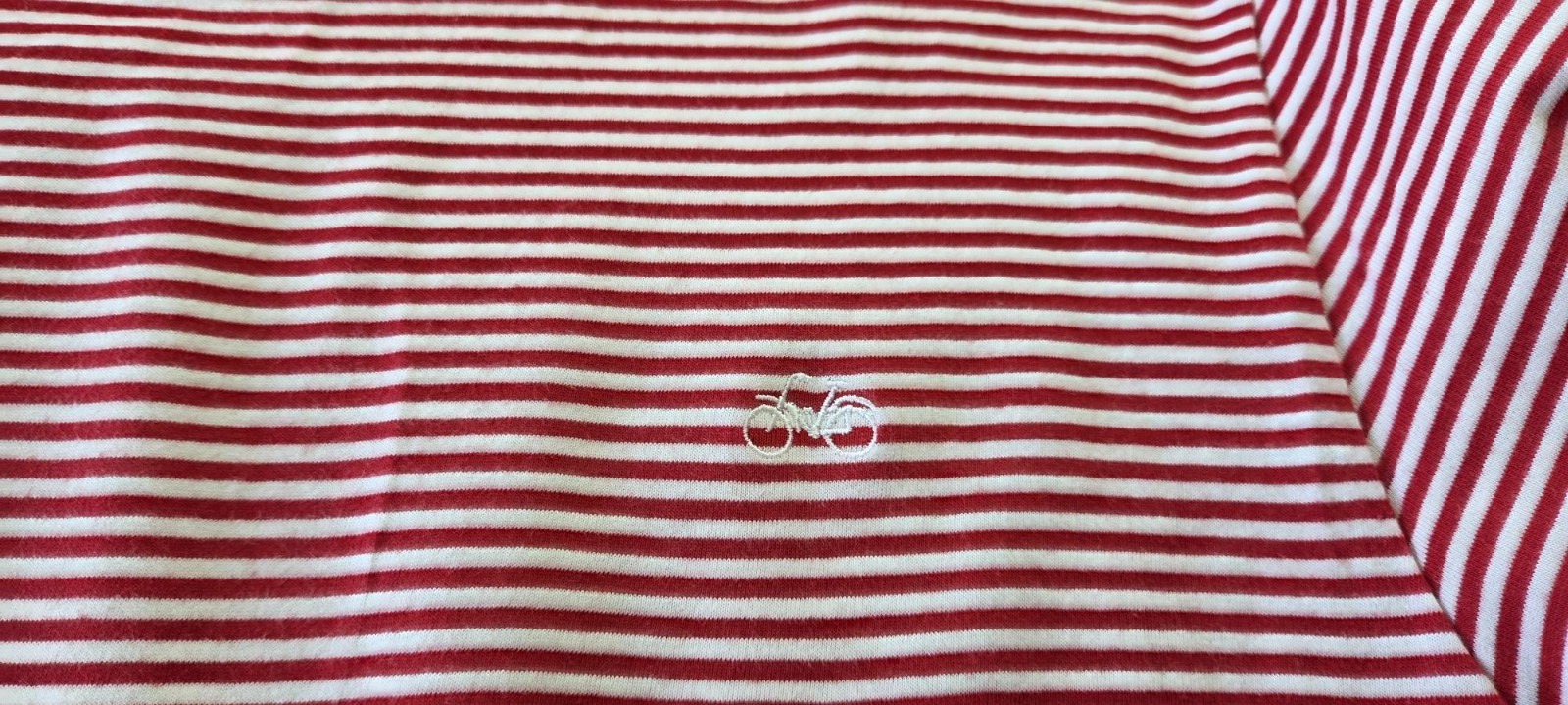 Denim & Flower Ricky Singh Men's Red & White Stripe Logo Striped T-Shirt Size L gallery