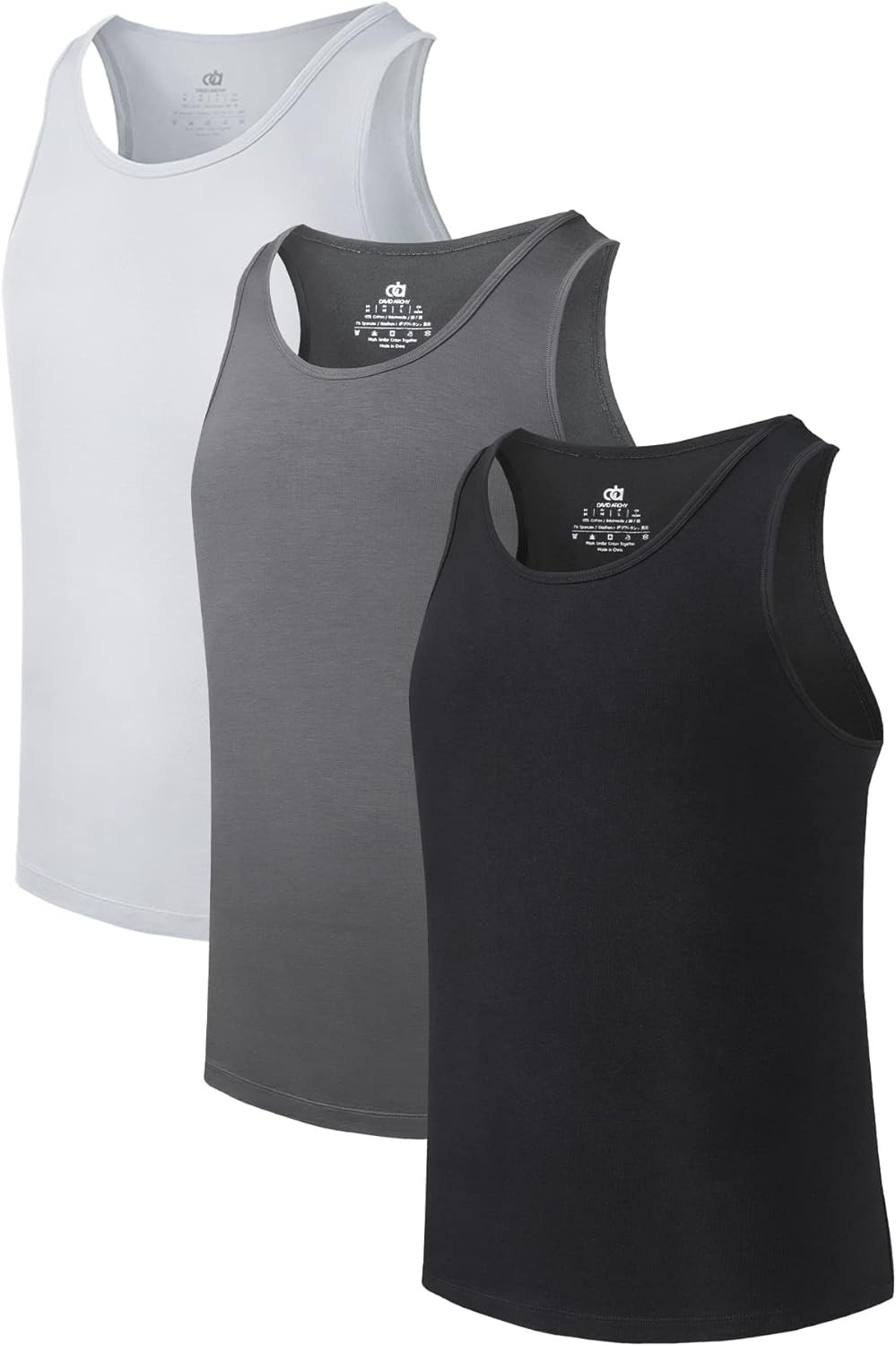 DAVID ARCHY Men Tank Top Bamboo Rayon Undershirts Tank Shirt Moisture-Wicking gallery