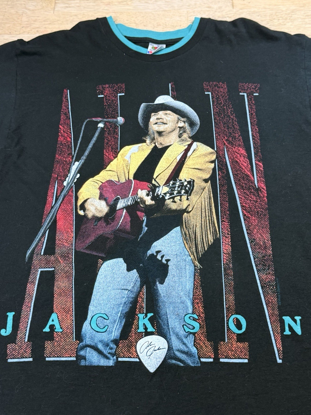 Vintage 90s 1995 Alan Jackson On Tour Shirt Men's XL Black Teal gallery