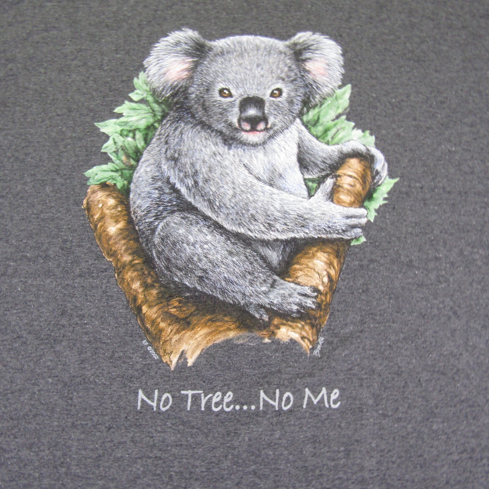Vintage Koala Bear Shirt Mens 2XL XXL Gray No Tree No Me Short Sleeve 2002 Y2K gallery