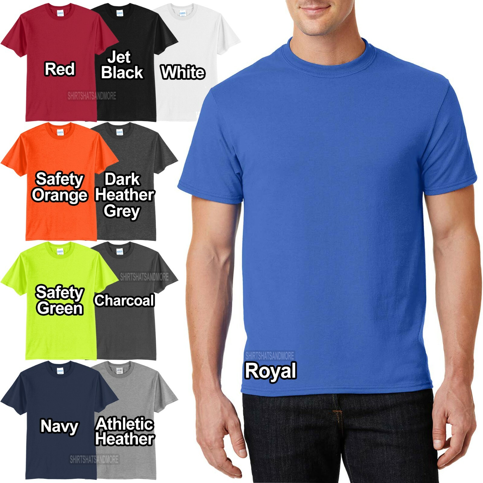 Mens Tall T-Shirt 50/50 Cotton Poly Tee LT, XLT, 2XLT, 3XLT, 4XLT NEW gallery