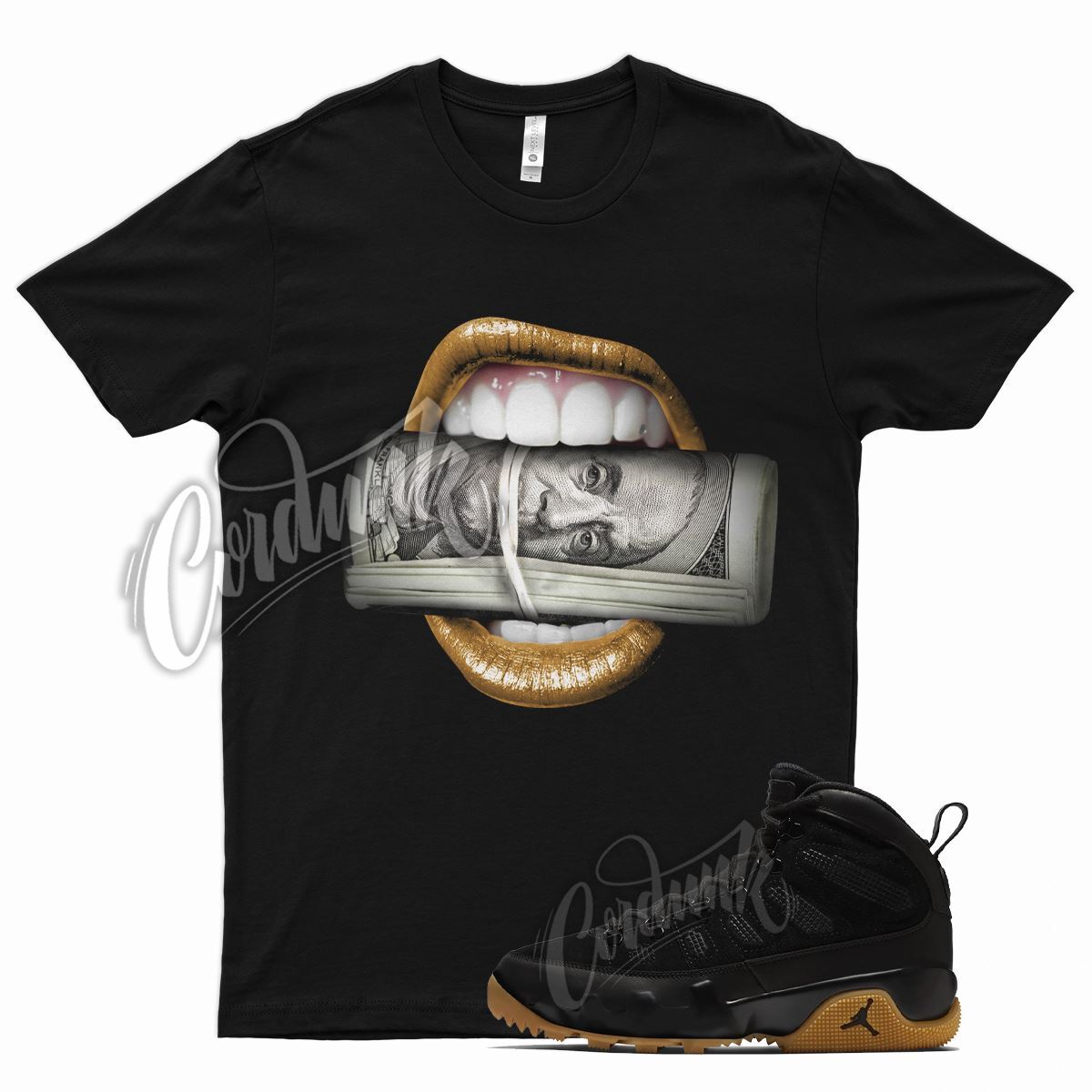 Black ROLL T Shirt for Air J1 9 Boot NRG Light Gum Tan Natural Brown Nine gallery
