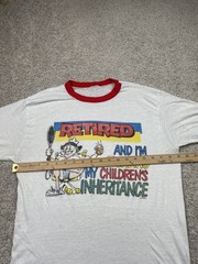 Vintage Paper Thin Shirt Men’s Medium Funny Retired Tennis Graphic Tee 80s