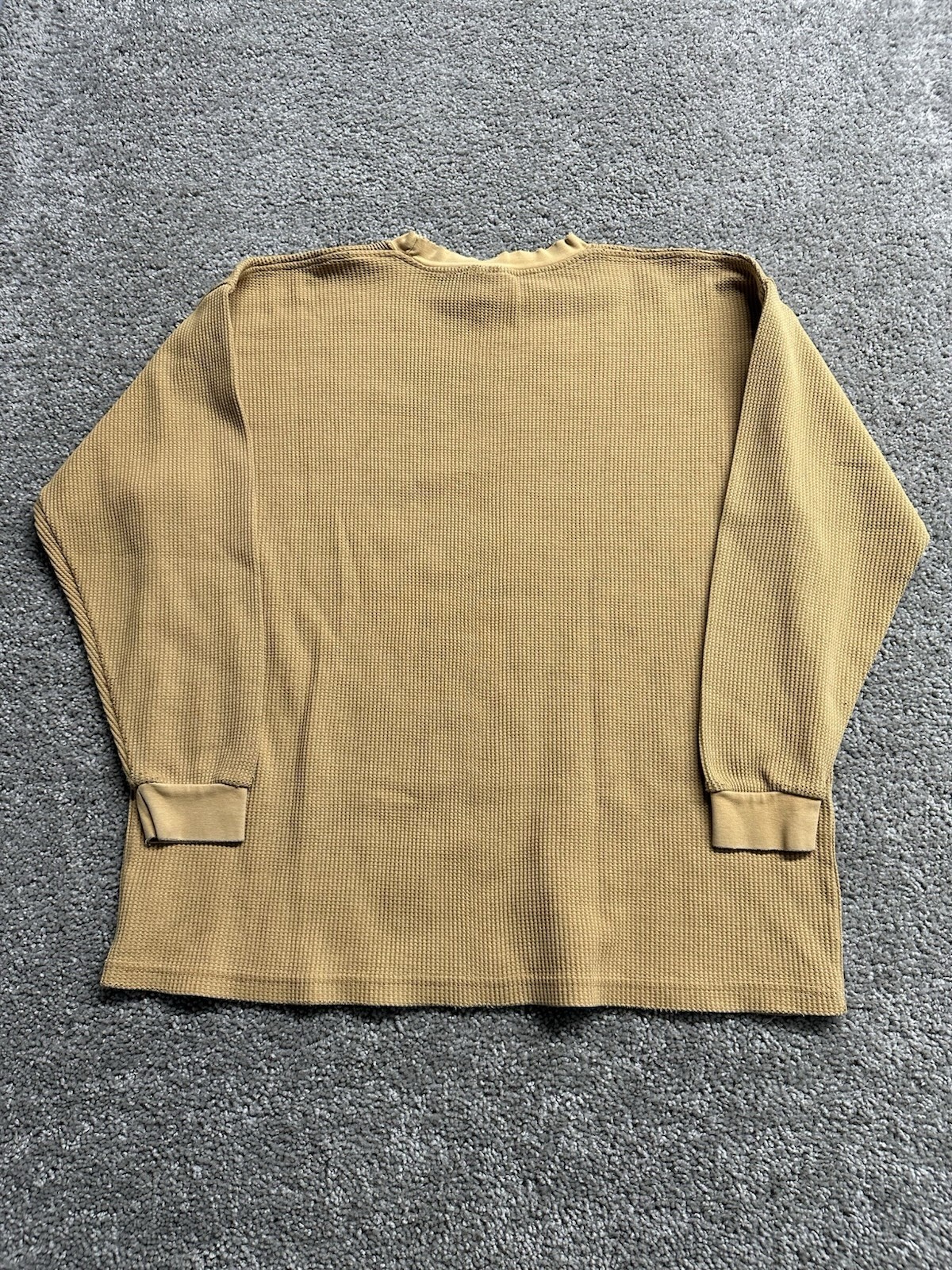 Y2K 2000s RussoWear Heavy Duty Crewneck Thermal Long Sleeve Orange/Brown XXL 2XL gallery