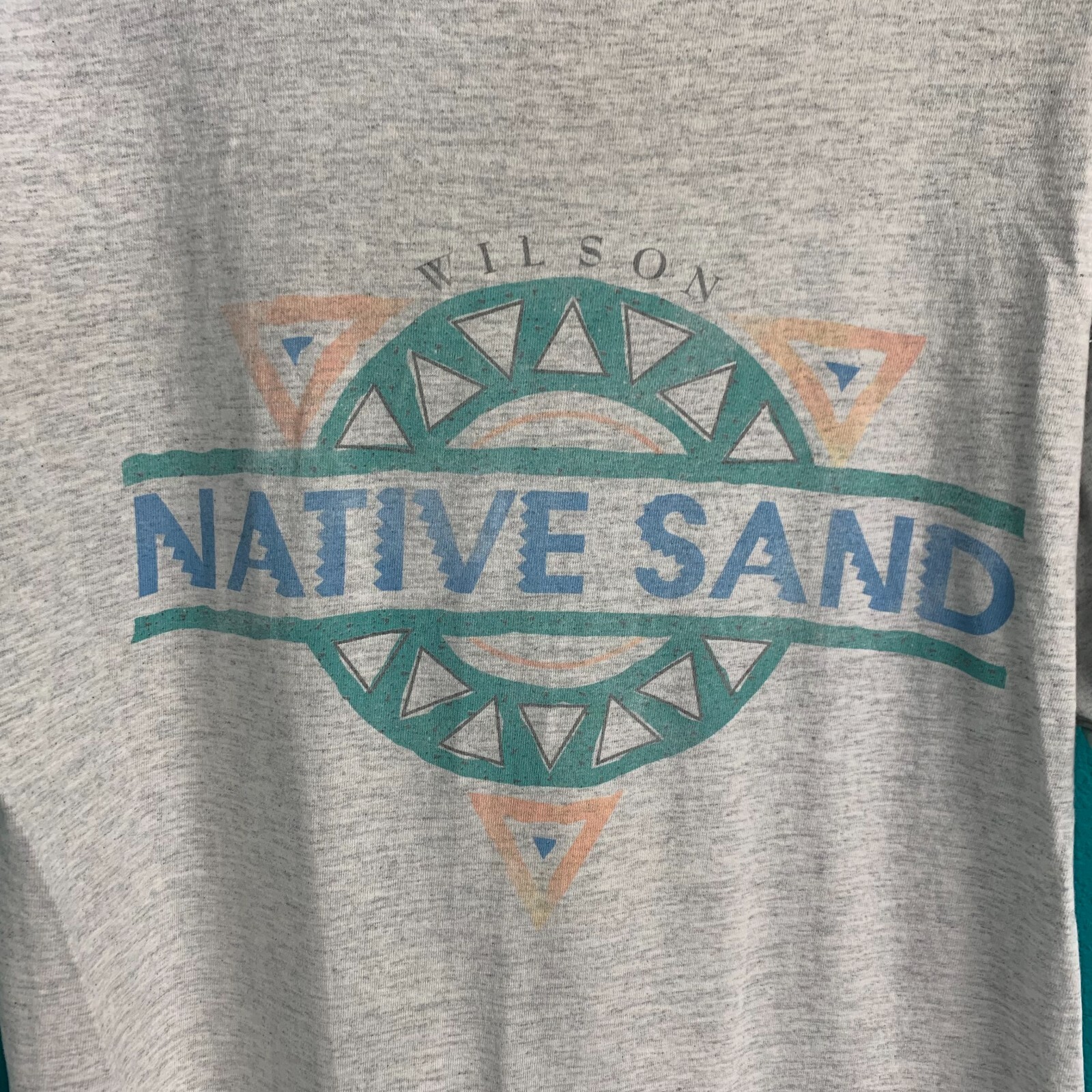 Vtg Wilson Beach Resort Native Sand 90's Men's Single Stitch Flip Cuff T-Shirt L gallery