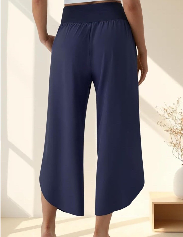 Wide Leg Pants for Women Crossover High Waisted Casual Yoga Pant Side Pockets... gallery
