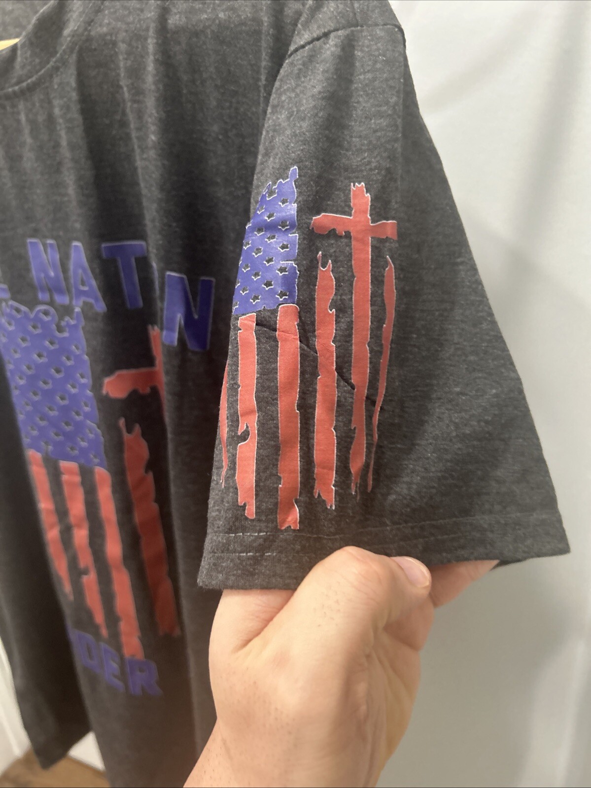One Nation Under God T-Shirt Christian Cross Shirt Large 95 Polyester/5 Spandex gallery