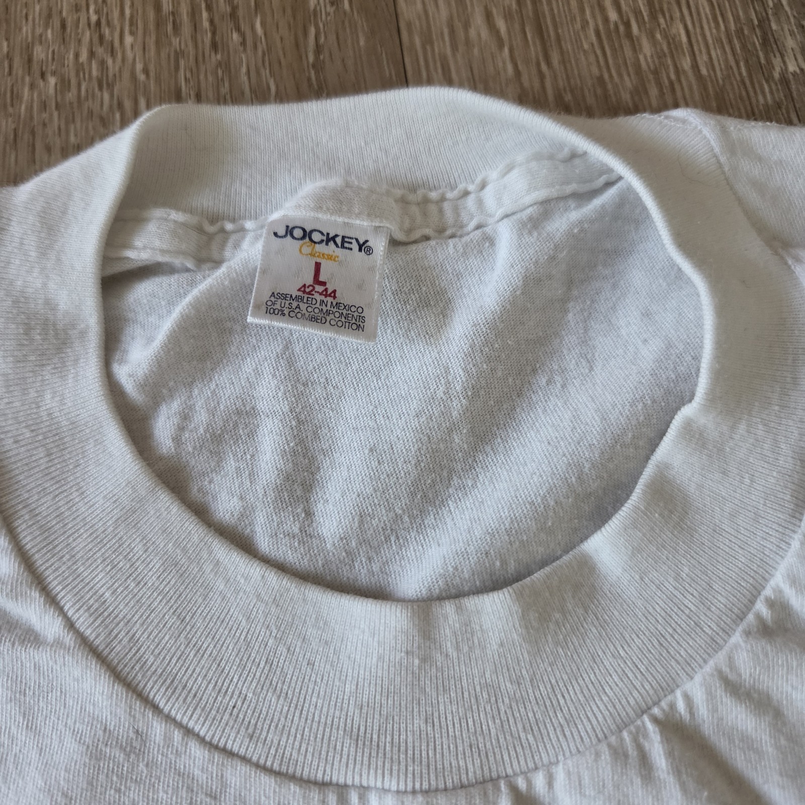 Vintage 90s Jockey White Single Stitch Tshirt Size L gallery