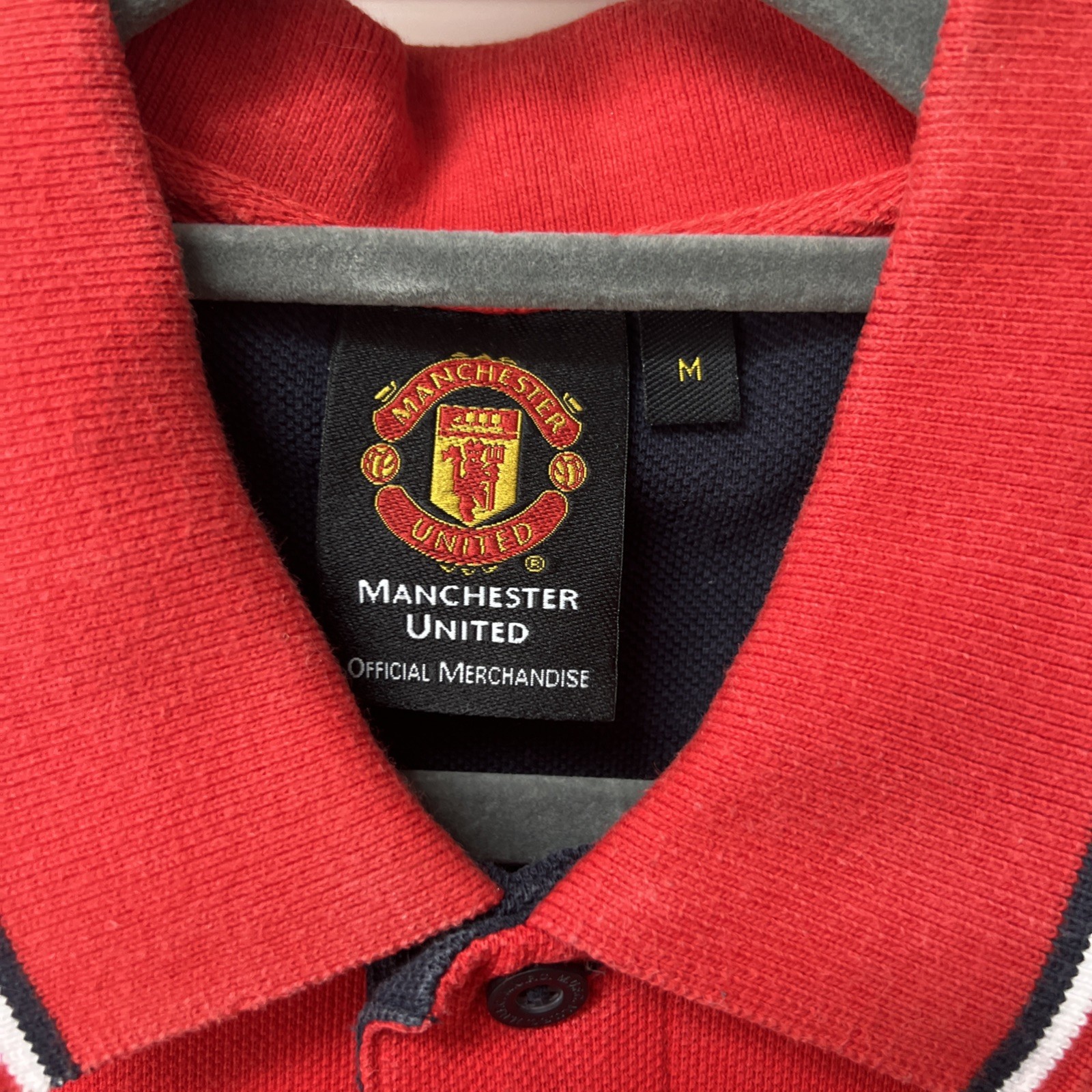 Manchester United Polo Shirt Men's Medium Multicoloured Short Sleeved Football gallery