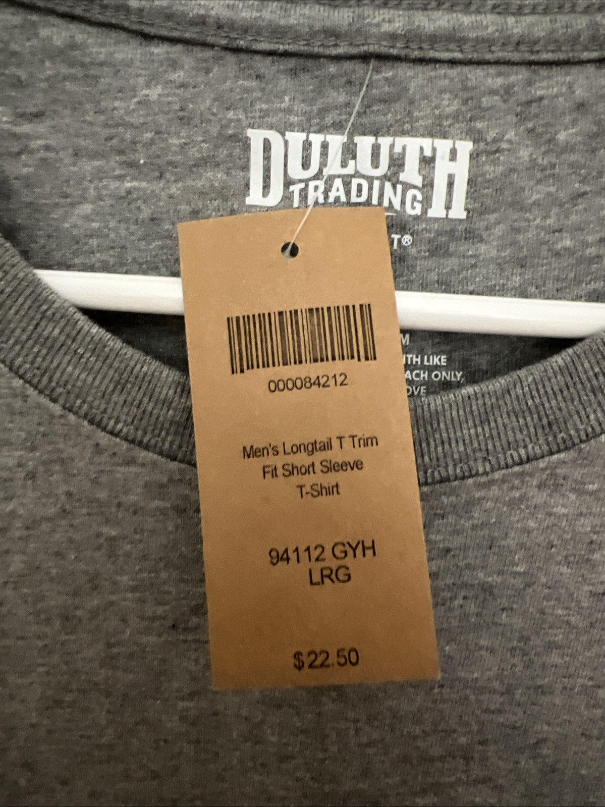 NWT Men’s Duluth Longtail T Trim Fit Gray T-shirt Size L 100% Cotton gallery