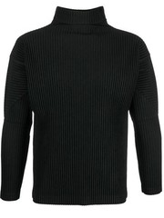 Issey Miyake Men’s Basic Pleated High Neck Long Sleeve