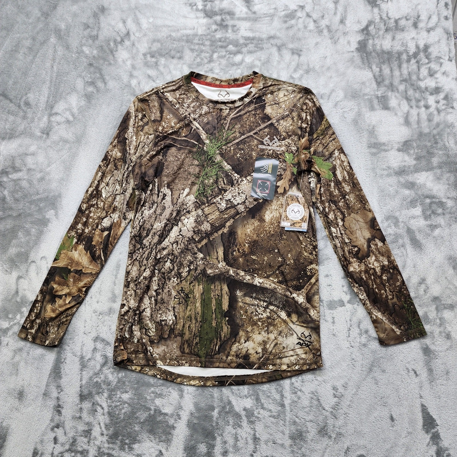 NEW Realtree Shirt Mens S Essential Camo Lightweight Performance Long Sleeve gallery