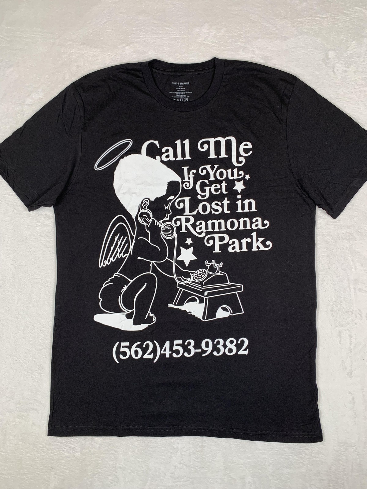 Vince Staples Shirt Mens Large Black Call Me Ramona Park Graphic Tour Tee