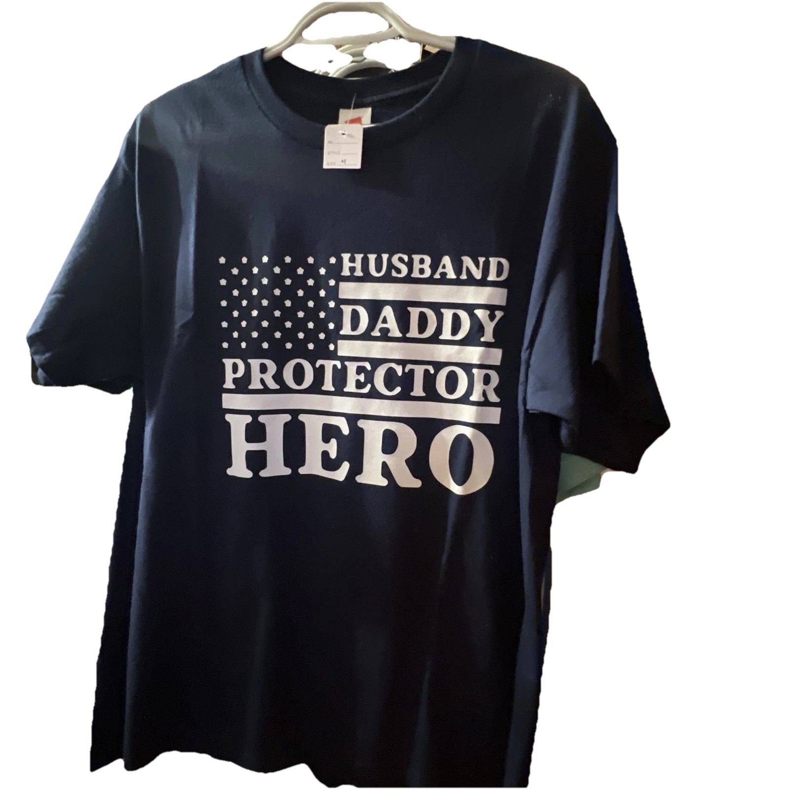Hanes Customized T-Shirt Husband and Daddy Protector Hero Size Medium M gallery