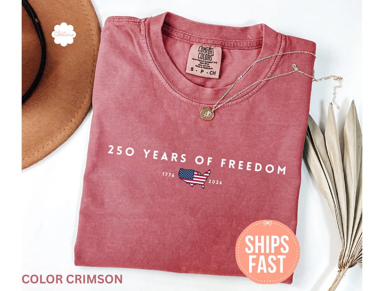 Comfort Colors 250 Years Of Freedom Shirt, USA Anniversary Shirt gallery