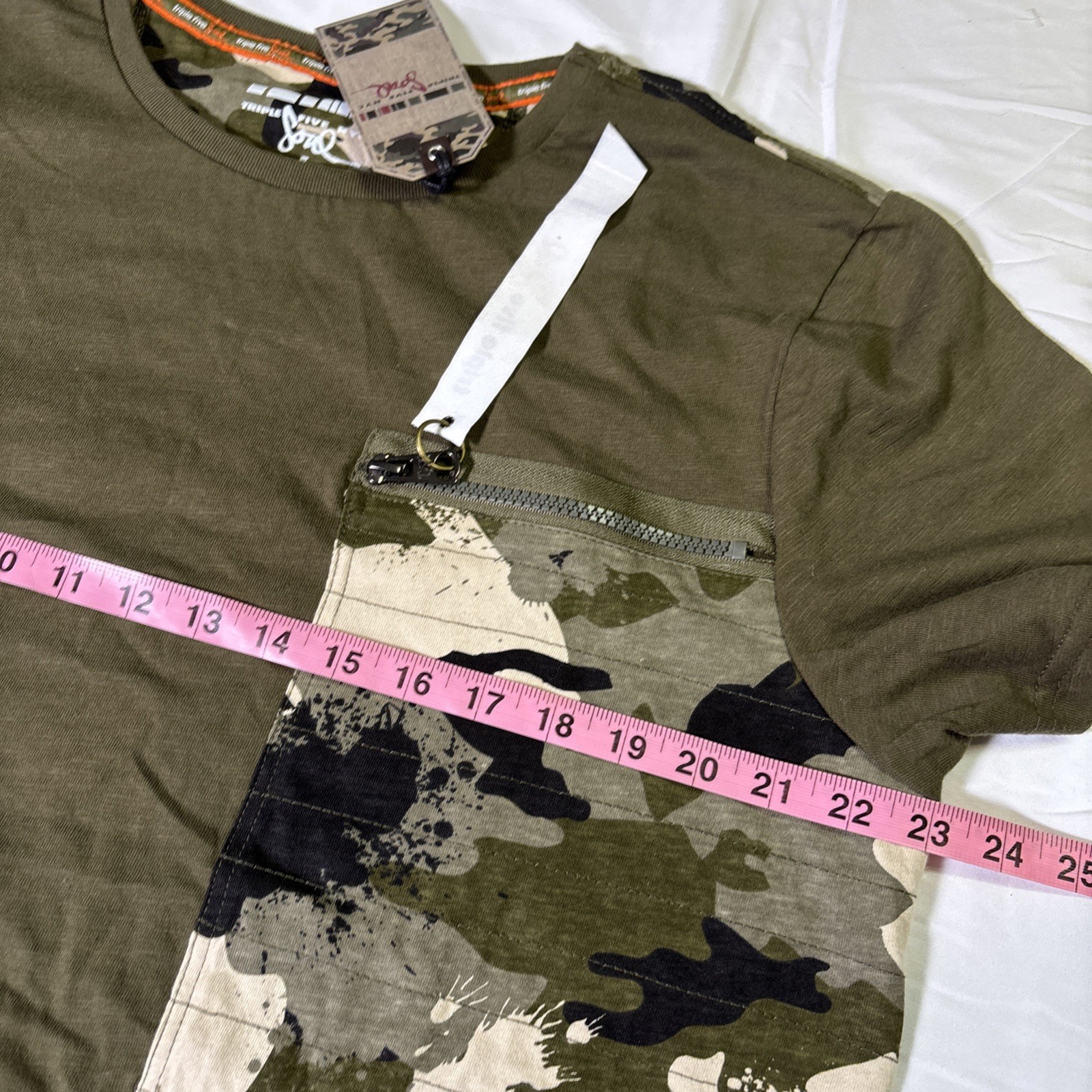 Triple Five Soul Shirt Mens XL Tee Camouflage Army Fatigue Grunge Zipper NWT gallery