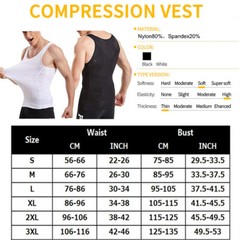 Gynecomastia Compression Vest Fajas para Hombres Back Support Shapewear Tank Top
