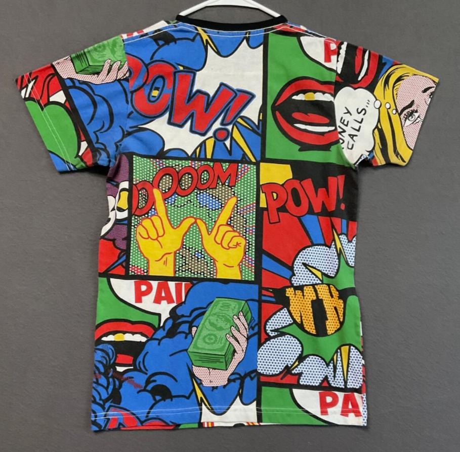 Reason Shirt Mens Small Multicolor Comic Book Pop Art Allover Graphic Tee gallery