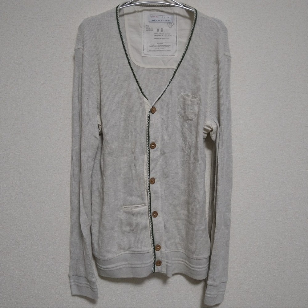 Diesel Waffle Fabric Cardigan Light Gray Size L Japan
