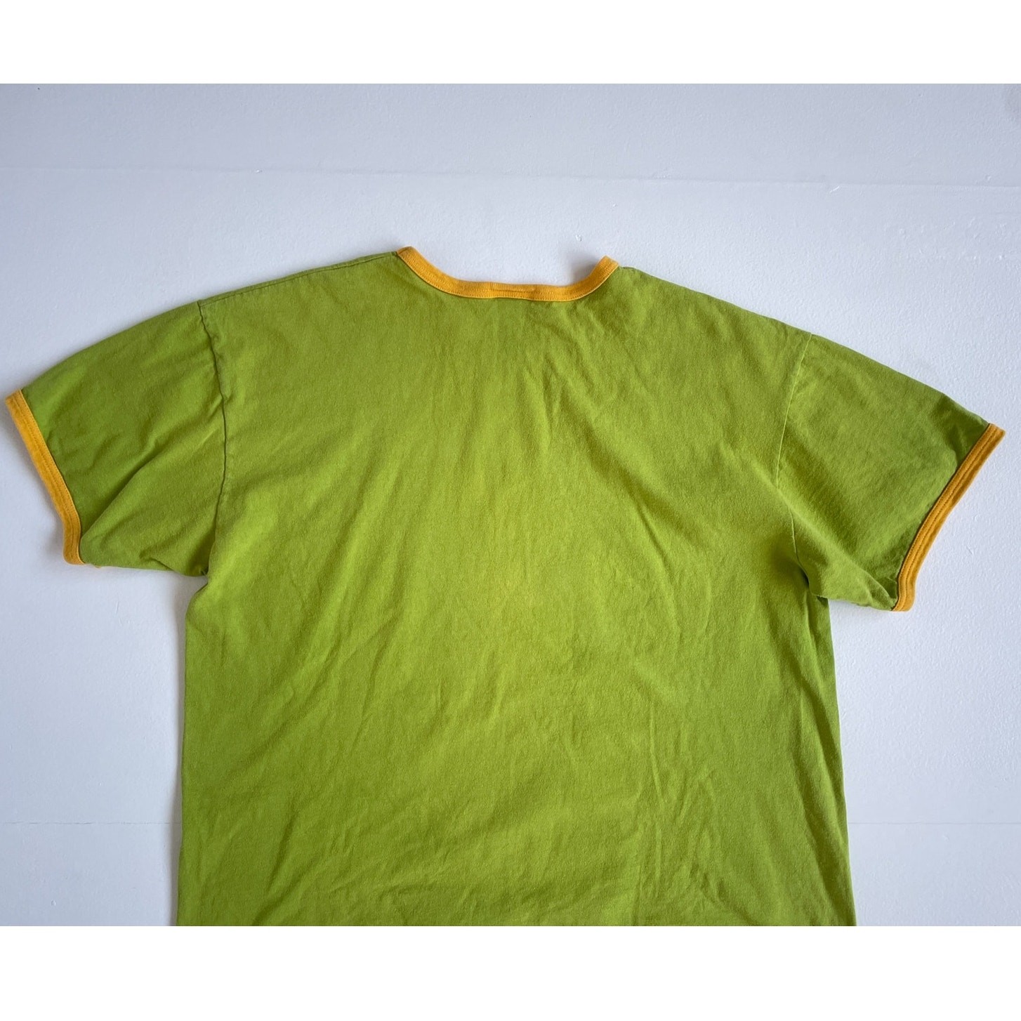 Vtg 90s Y2K Lemon + Lime NIKE Ringer Swoosh T-Shirt / Size XL Cotton Logo Sport gallery