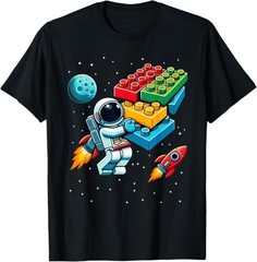Master Builder Space Astronaut Building Blocks Bricks Boys T-Shirt