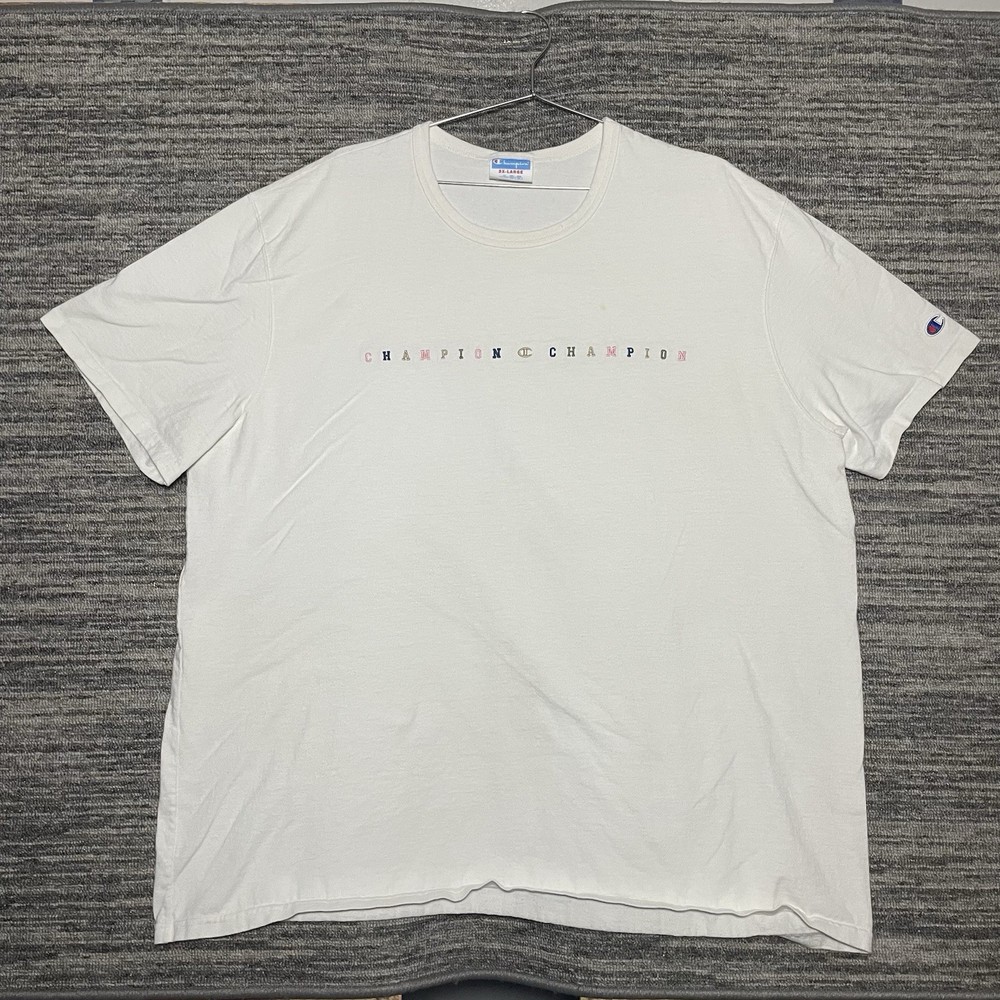 Champion Heritage Men’s Short Sleeve Tee, White/Multi Size 3XL