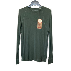 Faherty Cloud Waffle Crew Pullover Relaxed Fit Pima Mens Small S Deep Fern NWT