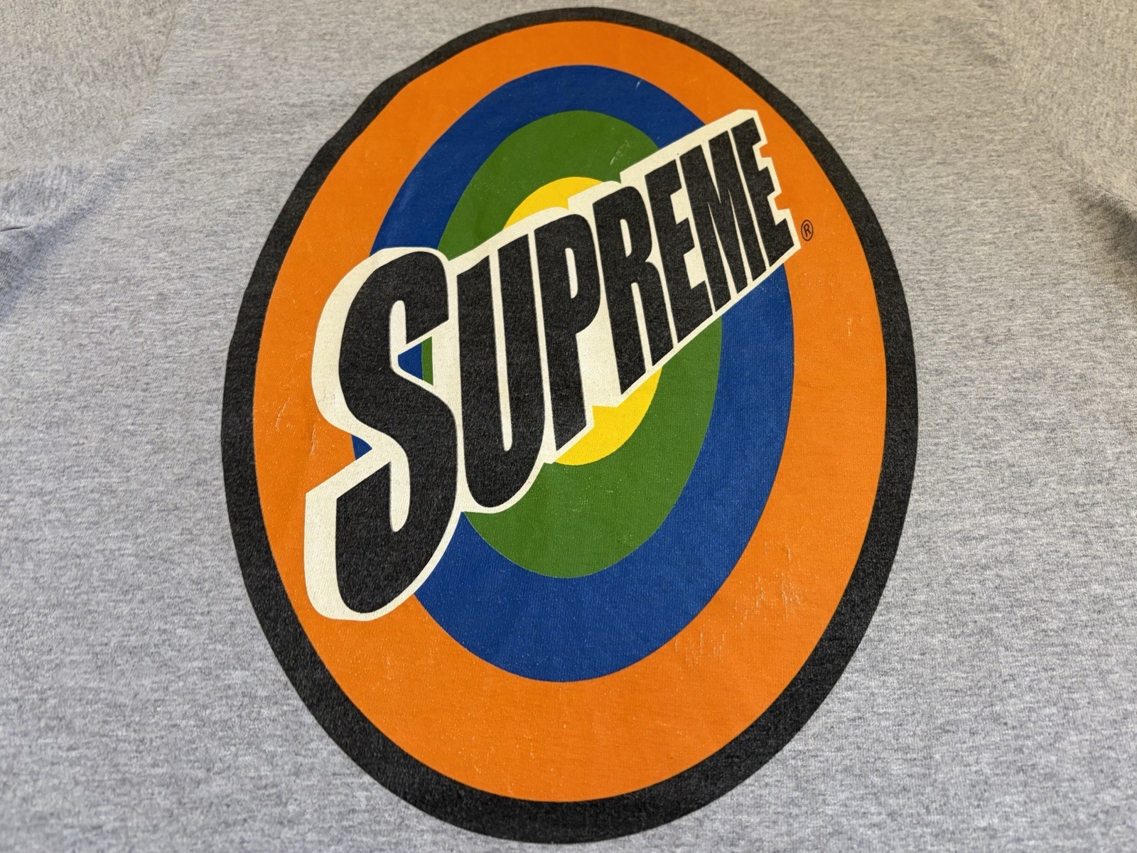 Supreme SS16 Spin Logo Grey T-Shirt Mens Size Medium Tide Laundry Bogo Box Logo gallery