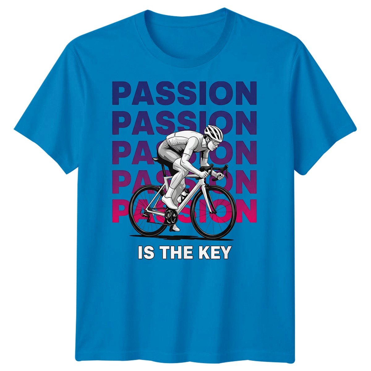 Passion Is The Key Cycling Sports Mens T-Shirt Road Bike Enthusiast