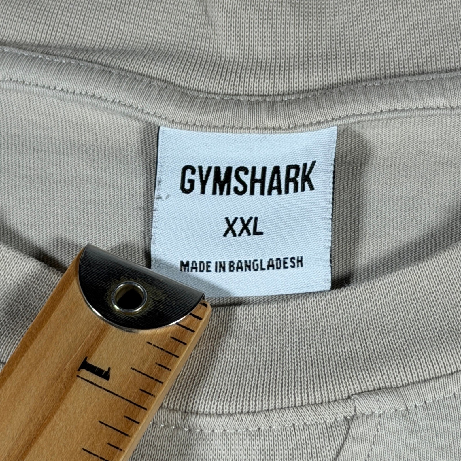 Gymshark Men XXL Oversized T-Shirt Beige Tan Cotton Crew Neck A3A4B-GBC0-XXL-BW1 gallery