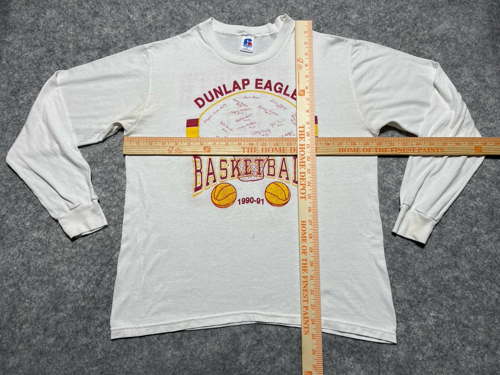 Vintage 1990-91 Dunlap Eagles IL 18-0 HS unbeaten Basketball Team Girls M Shirt gallery