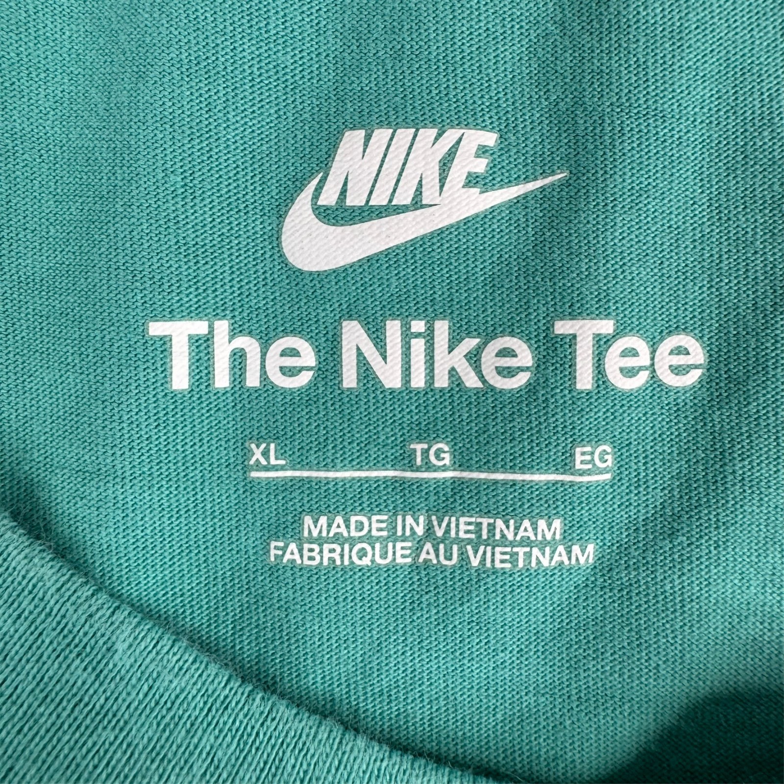 Nike Mens XL Teal Green 100% Cotton Dolphin "Just Do It" Logo Graphic T-Shirt gallery