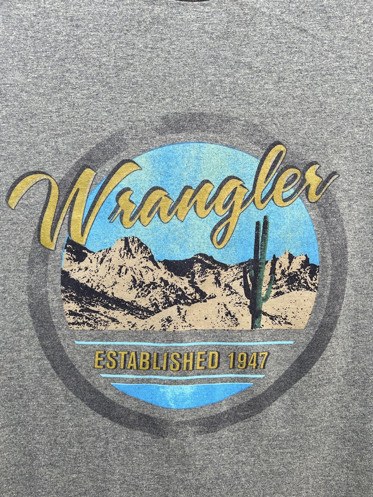 Wrangler Desert Logo Shirt Large Soft Country Western Cactus Mountains Nature gallery