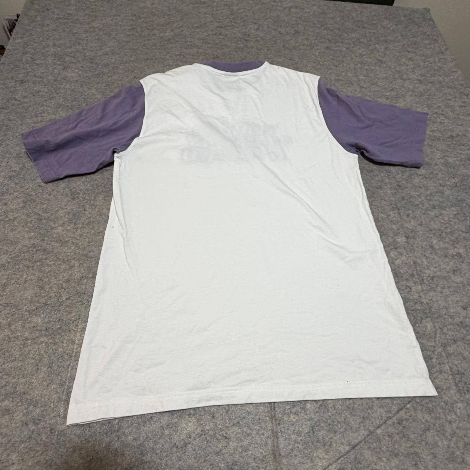 Marithe Francois Girbaud Vintage T-Shirt Mens Large White Purple Colorblock Logo gallery