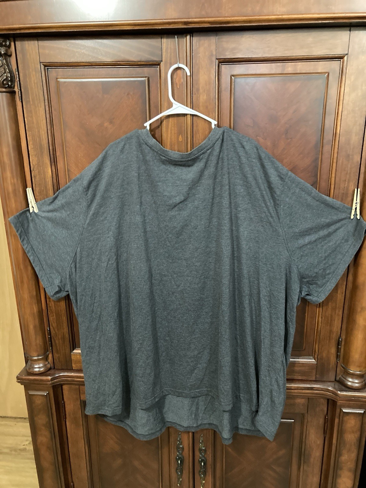 men's 7xl big Kingsize crewneck s sleeve pocket tee shirt Heather Charcoal Grey gallery