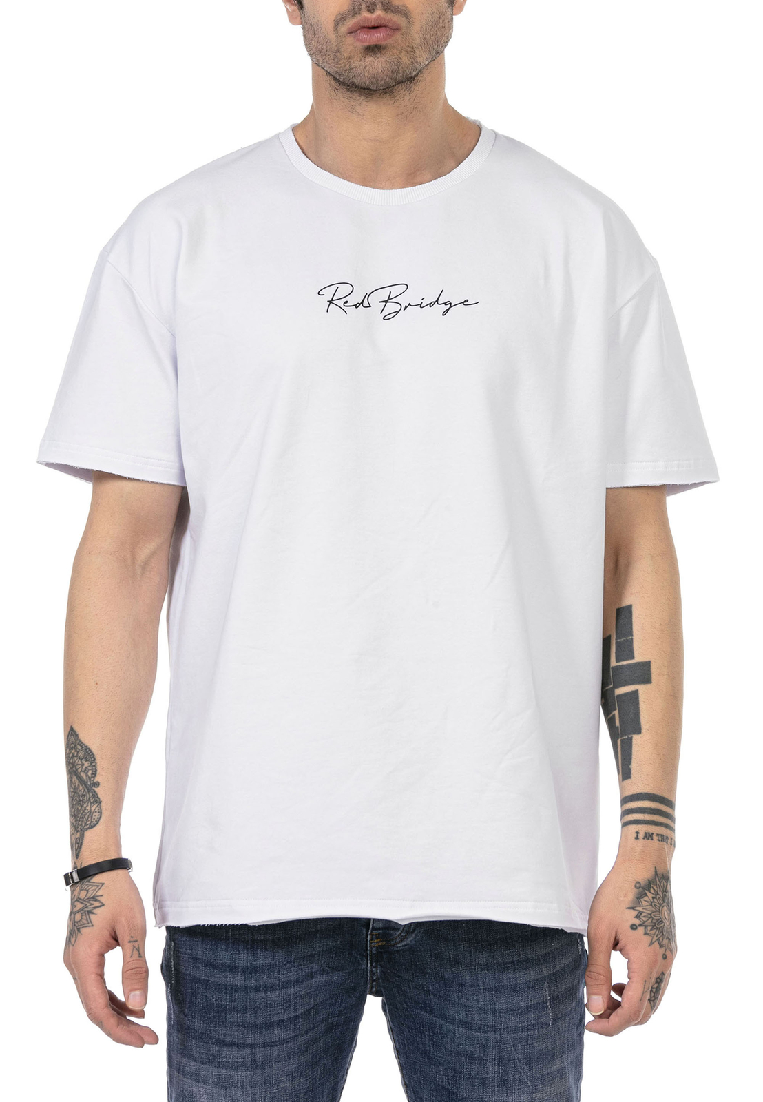 Redbridge Men's T-Shirt Oversized Wide Cut Basic Signature Front Logo gallery