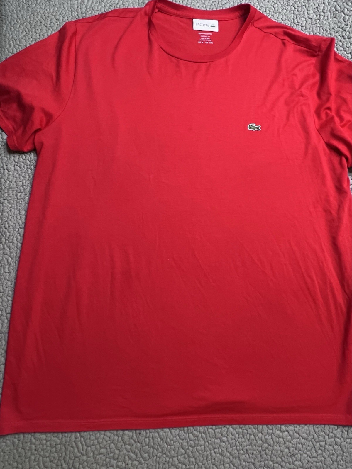 Lacoste Short Sleeve T Shirt 100% Cotton Men’s Size 3 X Red gallery