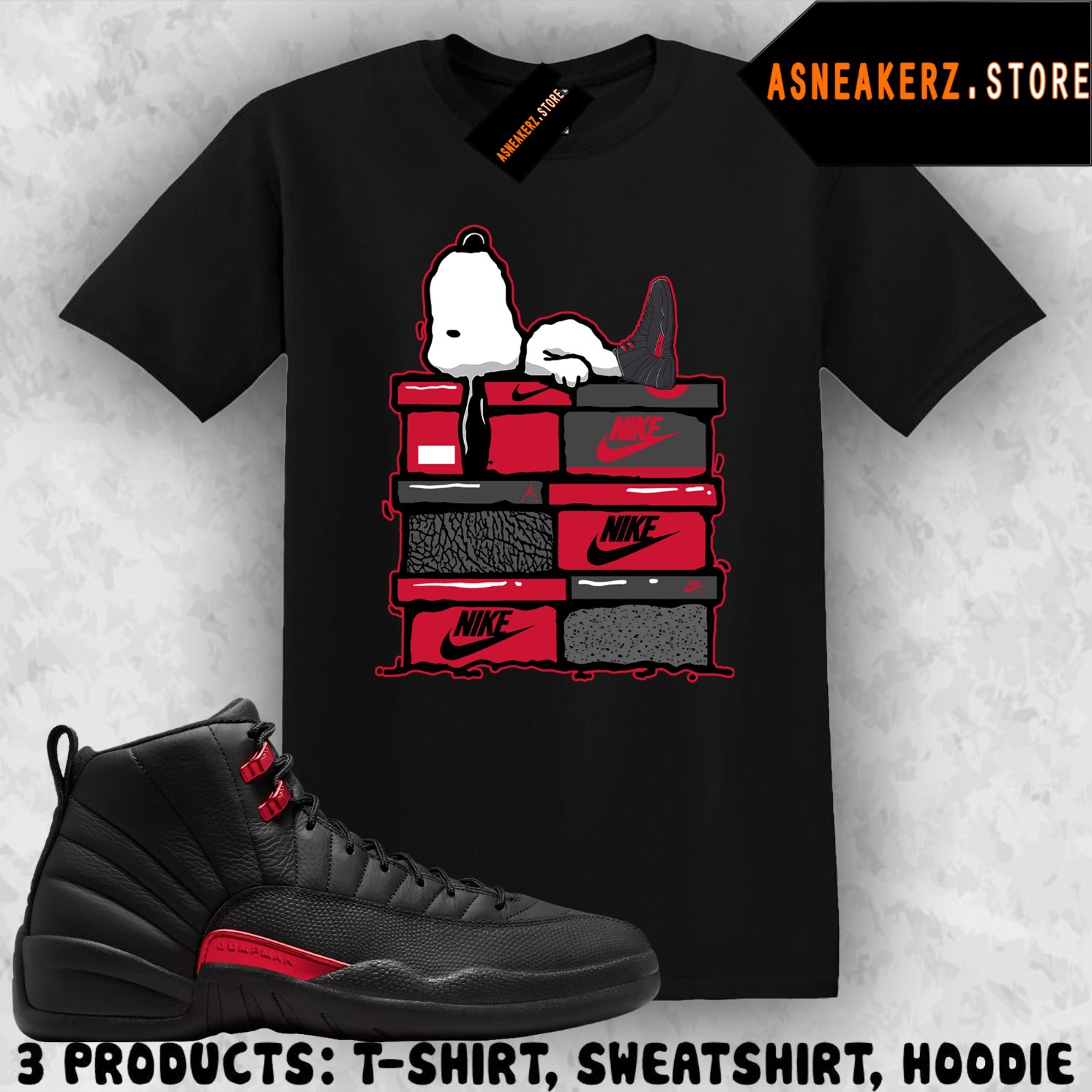 Shirt Match AJ 12 Bloodline 2026 Sneaker Matching Tee Sneakerhead S Dog T-Shirt gallery