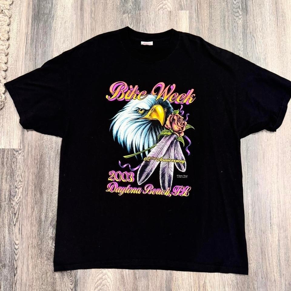 Vintage Daytona Beach Bike Week 2003 Double-Sided Graphic T-Shirt Preshrunk gallery