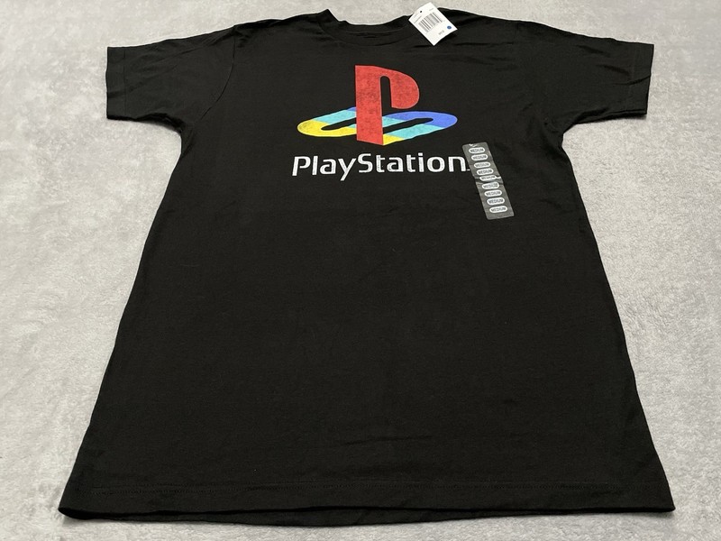 Sony PlayStation Classic Logo Ripple Junction T-Shirt Men's M Medium Black New gallery