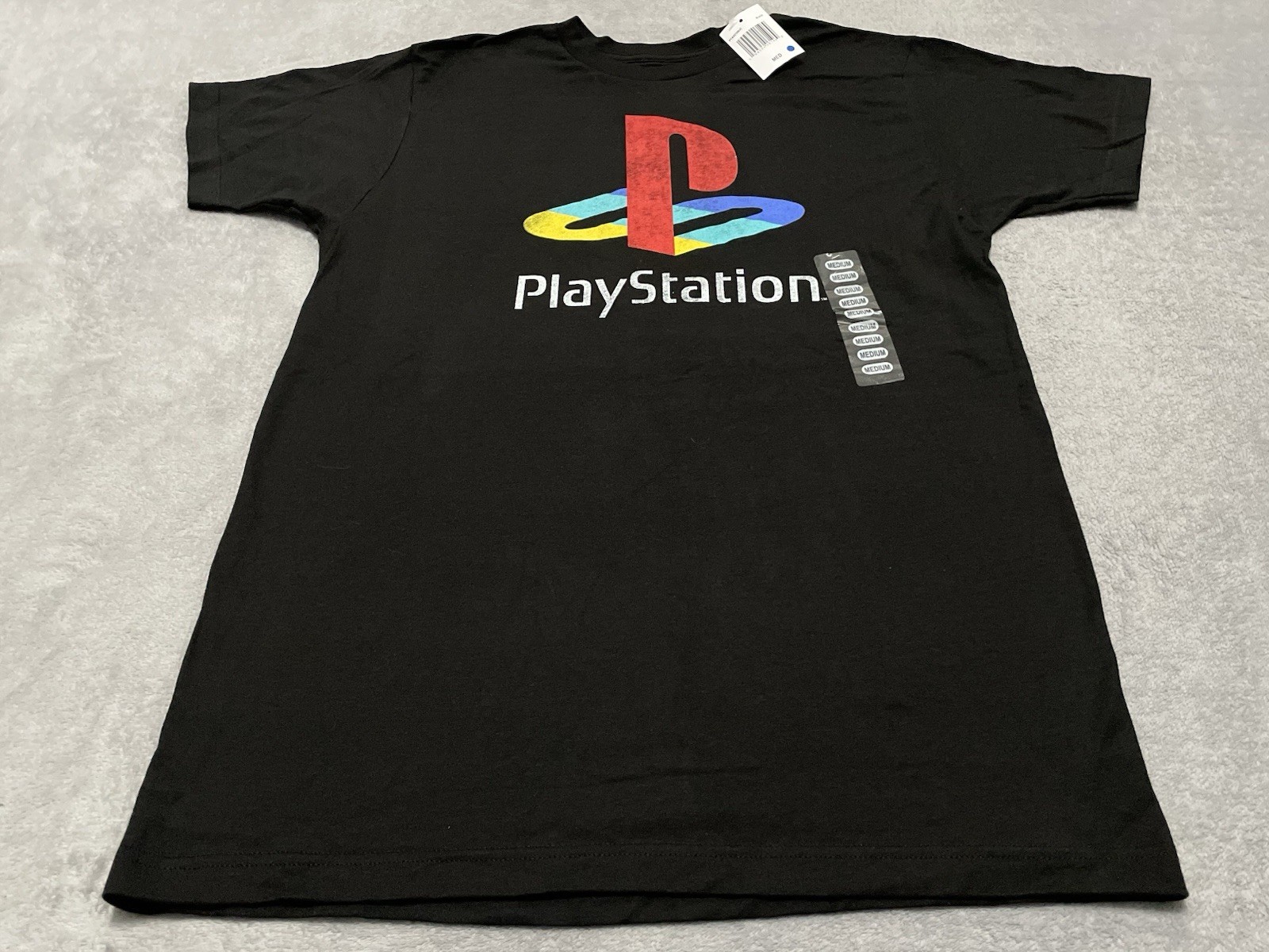 Sony PlayStation Classic Logo Ripple Junction T-Shirt Men's M Medium Black New gallery