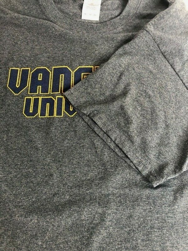 Vanguard University Gildan Graphic T-Shirt Gray Blue Heathered Crew Mens XL New gallery