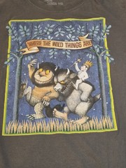 Where The Wild Things Are Graphic Short Sleeve T Shirt Size Medium Gray Unisex