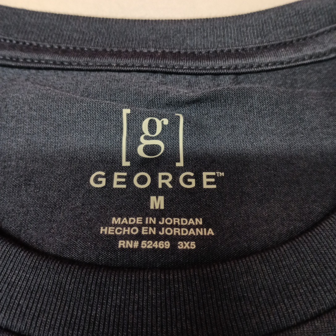 George Men's T-Shirt Short Sleeve Size M Medium Navy Blue Moisture Wicking gallery