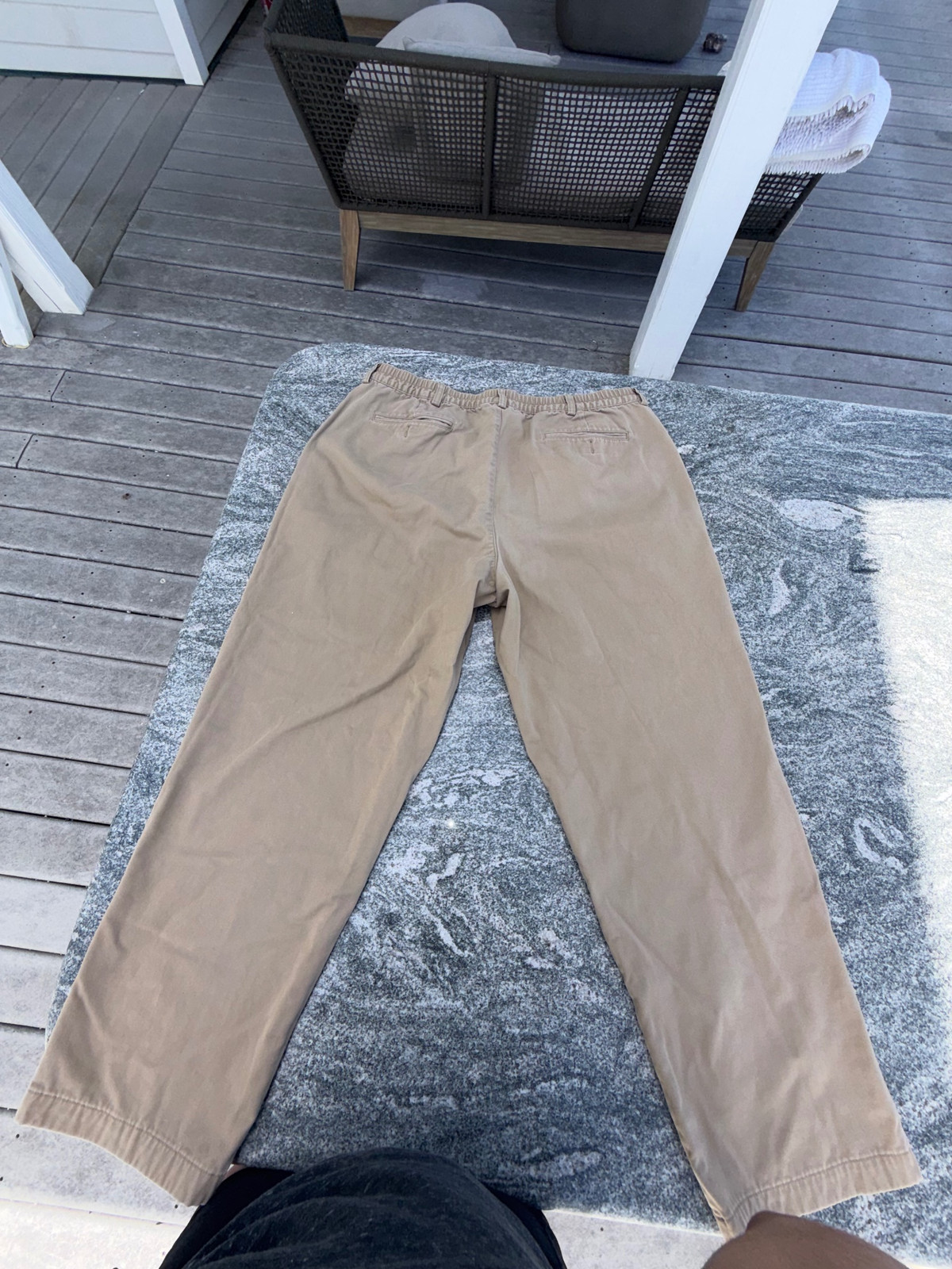 Vintage 1990s Yuppie Beige Cotton Trousers Unisex Sz N/A gallery
