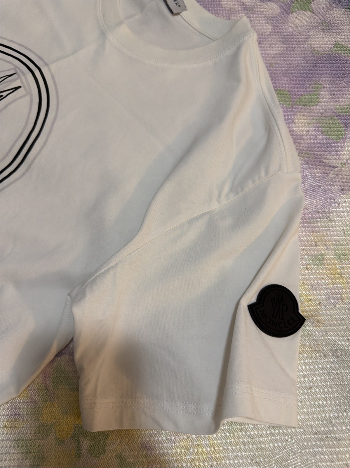 MONCLER COTTON LOGO T-SHIRT WHITE SIZE (S) gallery