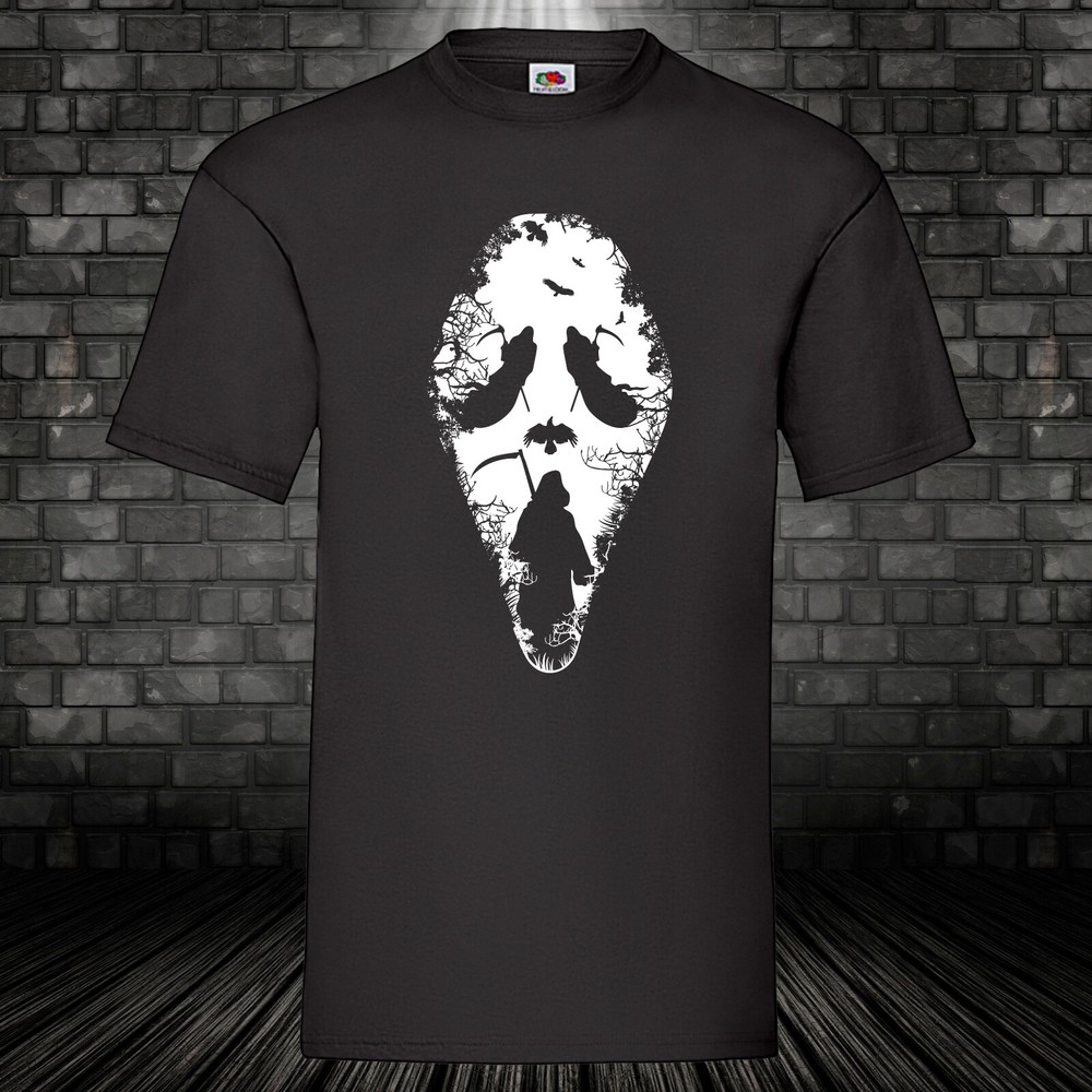 Scream Halloween T-Shirt Grim Reaper Nightmare Shirt Fun Fun Party Celebrations Men