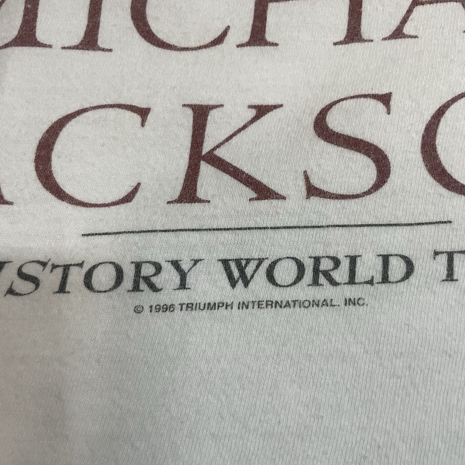 Vintage 1996 Michael Jackson King Of Pop History Tour White Men’s Tee Size XL gallery