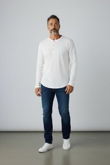 rag & bone Cotton Henley Long Sleeve T-Shirt White Solid Men’s Size XL/TB
