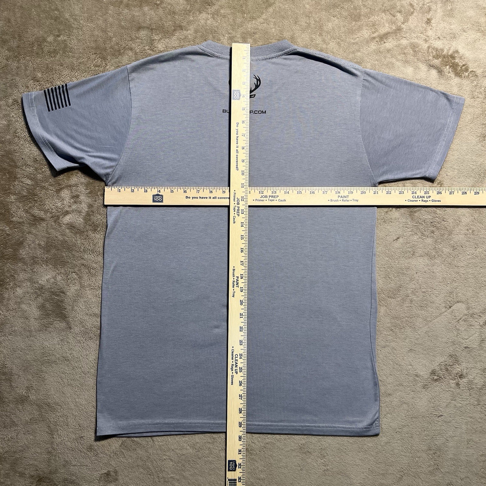 Bucked Up Deer Logo Graphic T Shirt Mens L Gray Gym Hunting Flag gallery